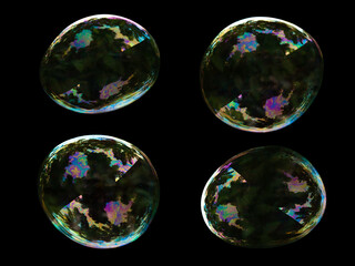 real soup bubble isolated on black background
