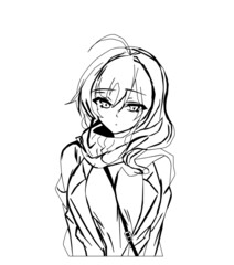 girl anime black n white