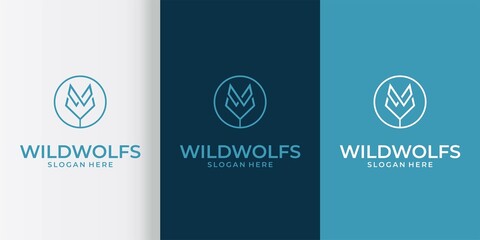 abstract wolf circle logo premium vector © graphiclock