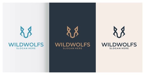wild wolf logo premium vector