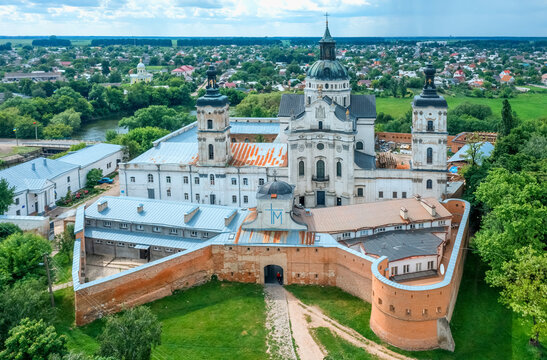 Aerial view of the Barefoot Carmelite Monastery. Berdichev, Ukraine