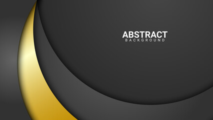 overlapping geometric abstract background in black and gold