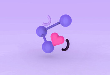 Share icon colorful 3d illustration isolated