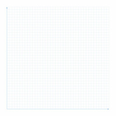 Vector illustration blue plotting graph paper grid isolated on white background. Grid square graph line texture. Millimeter graph paper grid template. Cartesian coordinate system with blue x axis and 