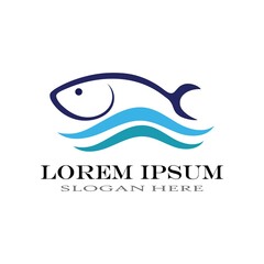Obraz premium fish logo template design icon illustration vector