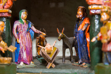 Erzgebirgische Tradition Volkskunst zu Weihnachten Krippenspiel Esel