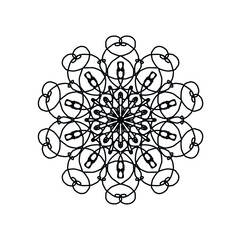 abstract floral mandala on white background