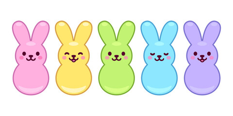 Cute marshmallow bunnies set