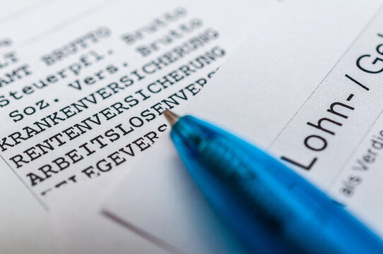 Verdienstabrechnung - Einkommen - Lohnabrechnung - Gehaltsabrechnung - Finanzamt
