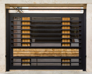 Wood and metal house entrance gate
