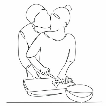recommend clip art: couple in love cook dinner