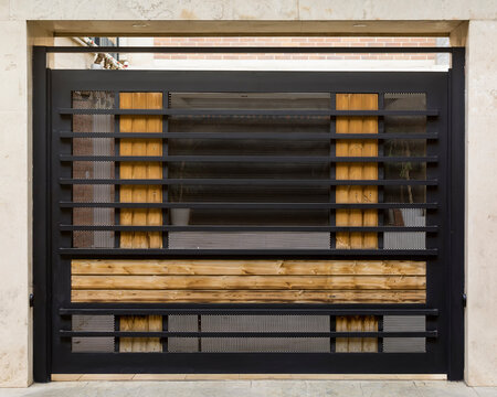 Wood and metal house entrance gate