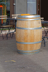 Wooden barrel bar