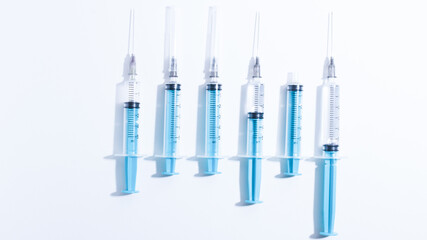 medical disposable plastic syringe for injection in the hospital