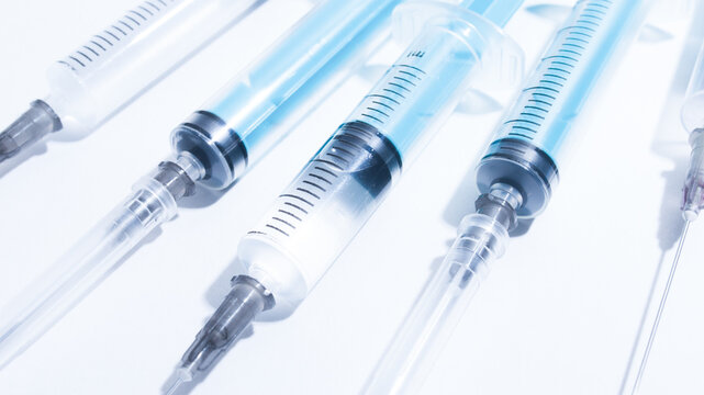 medical disposable plastic syringe for injection in the hospital