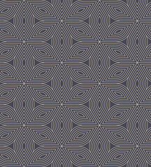 Obraz premium Linear Art Deco Simple Seamless Pattern Vector Vintage Grey Abstract Background. Decorative Geometric Thin Lines Elegant Boho Repetitive Wallpaper. Stylish Fashionable Grid Pattern Retro Illustration