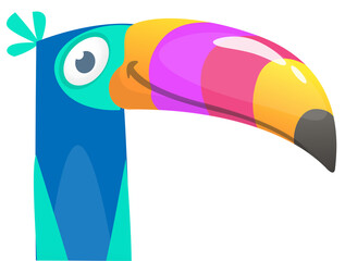 Toucan cartoon. Vector toucan bird. Exotic colorful bird illustration © drawkman