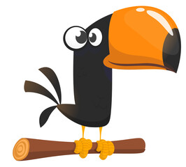 Toucan cartoon. Vector toucan bird. Exotic colorful bird illustration © drawkman