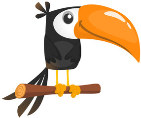 Toucan cartoon. Vector toucan bird. Exotic colorful bird illustration © drawkman