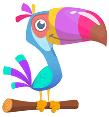 Toucan cartoon. Vector toucan bird. Exotic colorful bird illustration © drawkman