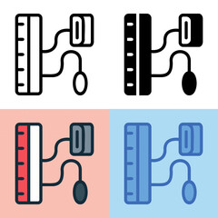 Fototapeta premium Illustration vector graphic of Sphygmomanometer Icon. Perfect for user interface, new application, etc