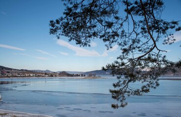 Icy lake in Norway