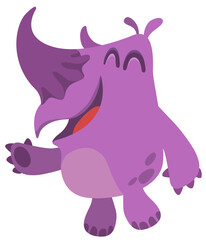 Cartoon rhino. Vector illustration of funny rhinoceros