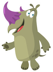 Cartoon rhino. Vector illustration of funny rhinoceros