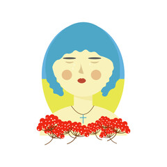 Ukrainian girl crying .vector illustration