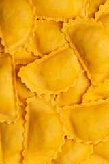 Raw ravioli as background. Healthy italian food.
