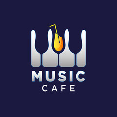 Music cafe logo with gradient style