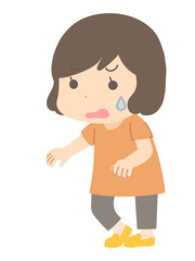オロオロする女の子のイラスト