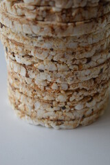 rice cakes on a wooden background