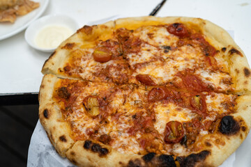 A whole pepperoni pizza