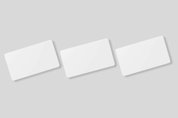 Floating blank business card for mockup. 3D Render.