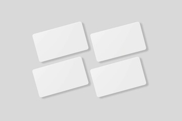 Floating blank business card for mockup. 3D Render.