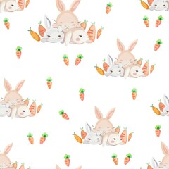 Happy Easter seamless pattern background. Vector illustration.