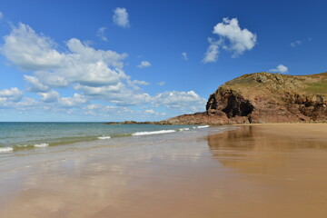 Plemont Bay, Jersey ,U.K. Natural coastline in Spring.