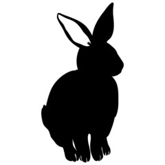 Rabbit silhouette in vector. Easter bunny.
