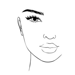Vector illustration of women's head.