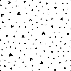 Vector seamless retro pattern, polka dot with hearts.