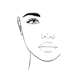 Vector illustration of women's head.