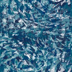 Seamless blue scratches background, hand drawn grunge texture.