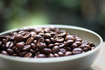 coffee beans in a cup