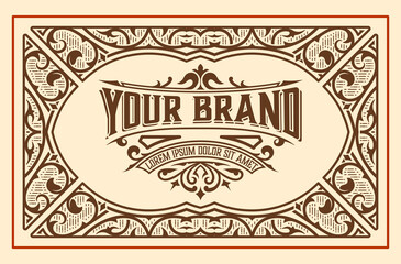 Obraz premium Western card with vintage style