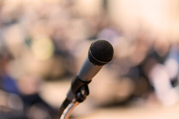 Microphone in meeting room for a conference