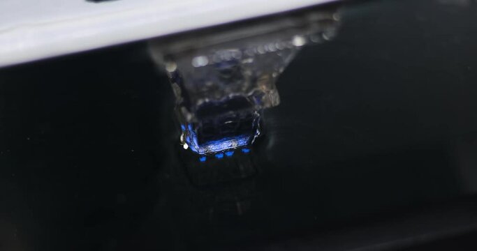 Timelapse of a resin SLA 3D printer using MSLA technology and UV light