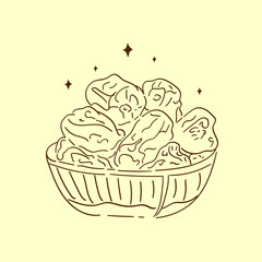 vector dates friut vegan eating