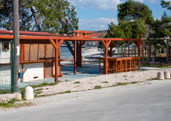 Fototapeta na wymiar Off saison on the coast in Petrcane near Zadar in the dalmatian region in Croatia.
