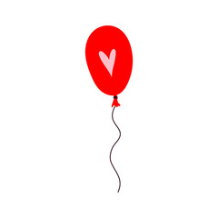 Red balloon with heart illustration